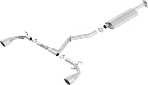 BORLA 140496 Cat-Back Perf. Exh. Sys. for 2013-2020 Subaru BRZ & 2013 Scion FR-S & 2017-2020 Toyota 86 2.0L 4 Cyl. T-304 SS S-Type Dual Split Rear Exit Single 4.5" Rnd. Polished T-304 Tips