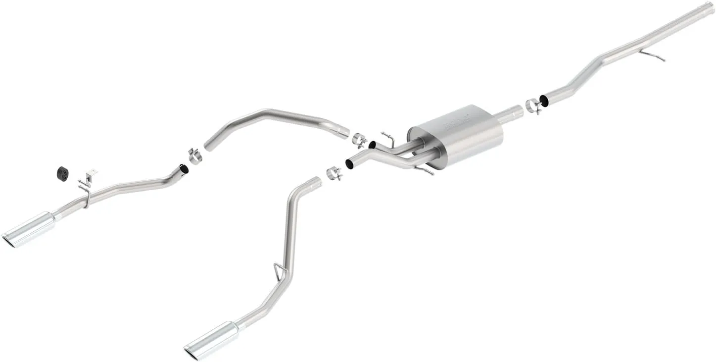 BORLA 140539 Cat-Back System for 2014-2018 Chevrolet Silverado 1500/ GMC Sierra 1500/2019 Silverado 1500 LD ONLY/Sierra 1500 LD ONLY 5.3L V8 AT/ MT2 & 4 Wheel Drive Crew Cab Std.Bed (6' 7") 153" WB.