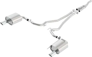 BORLA 140585 Cat-Back Performance Exhaust System for 2015-2023 Ford Mustang 4 Cyl. T-304 Stainless Steel ATAK Sound Dual Split Rear Exit Single 4" Round Chrome Tips On Each Side