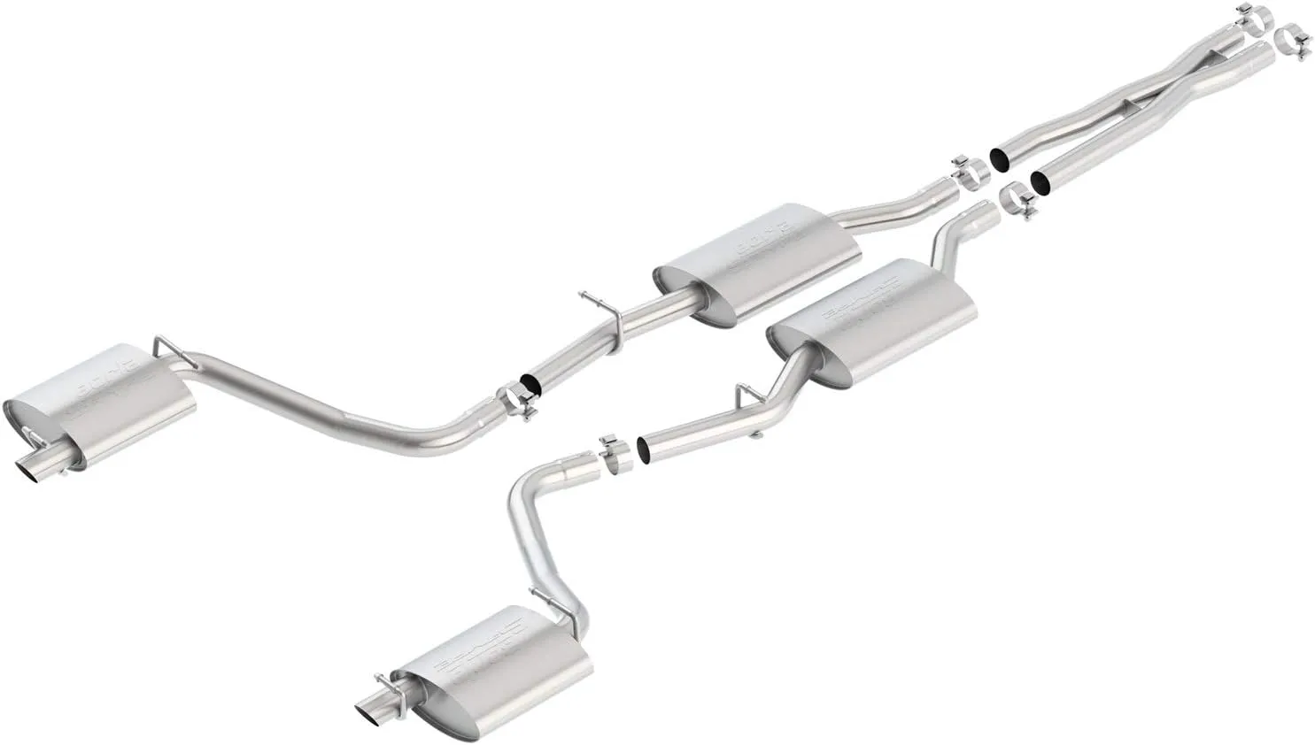 BORLA 140649 Cat-Back Perf. Exhaust System for 2015-2023 Dodge Challenger SXT/GT 3.6L V6 Automatic/Manual Transmission Rear Wheel/All Wheel Drive 2 Door Tips NOT Included Use Factory Tips/Valance