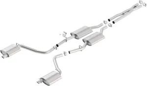 BORLA 140686 Cat-Back Perf. Exhaust System for 2015-2023 Dodge Charger V6 & Chrysler 300 V6 T-304 Stainless Steel ATAK Sound Dual Split Rear Exit Single 2.25" Exit Each Side Reuse O.E. Tips