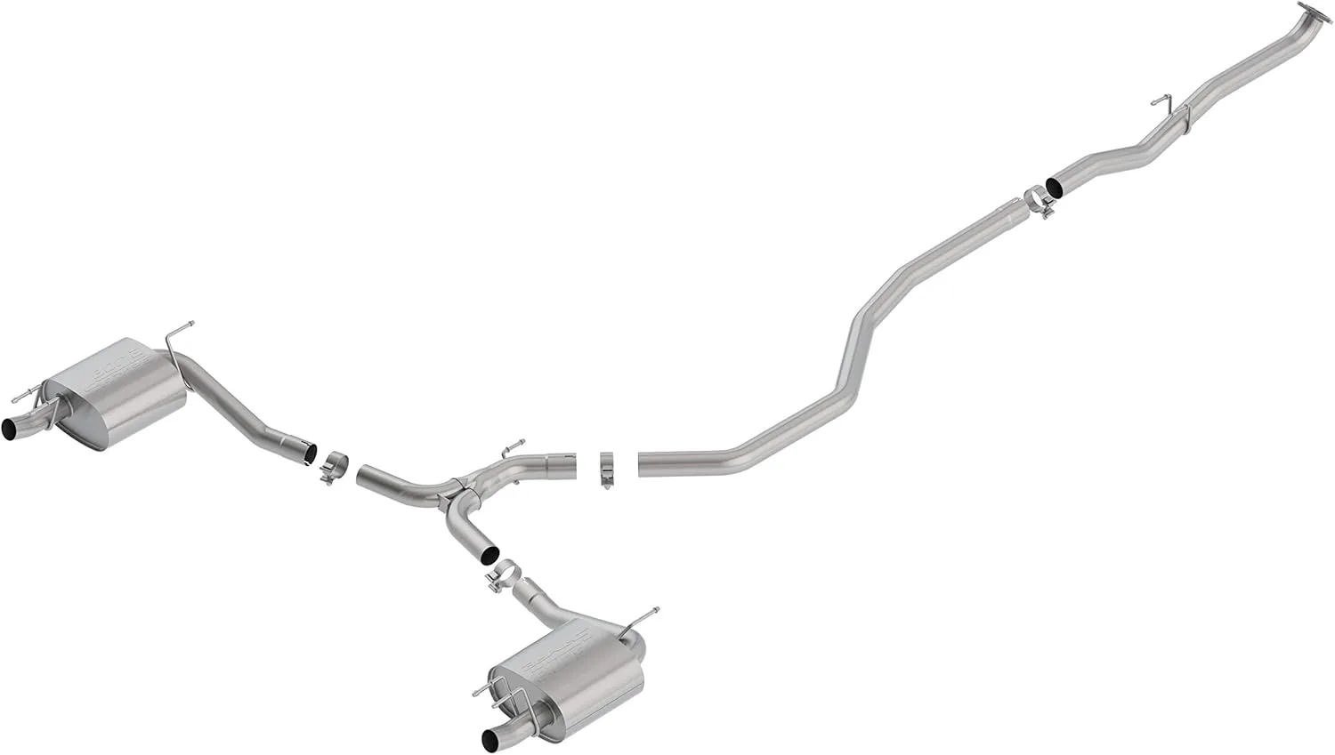 BORLA 140786 Cat-Back Performance Exhaust System for 2018-2022 Honda Accord Sport 4 Cyl. T-304 Stainless Steel Dual Split Rear Exit Single 2.25" Exit Each Side Tips NOT included Reuse O.E. Tips