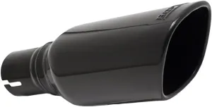 BORLA 20161 Exhaust Tip 2.25" Inlet - 3.5" x 3.28" Single Square Rolled-Edge Angle-Cut Outlet - 10.5" Long With Black Chrome Finish Embossed With BORLA Logo. Clamp On Mounting. Clamp Included.