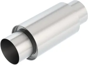 BORLA 40004S XR-1 Sportsman XR-1 Sportsman Racing Muffler - 3.5" Center Inlet/ 3.5" Center Outlet 5" Round x 8" Long Body 13" Overall Length. Universal Part. Reversible Design.