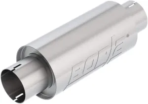 BORLA 401343 Resonator/Specialty Resonator - 3" Center Inlet/ 3" Center Outlet 5" Round x 10" Long Body 15" Overall Length. Universal Part. Reversible Design. Notched Necks.