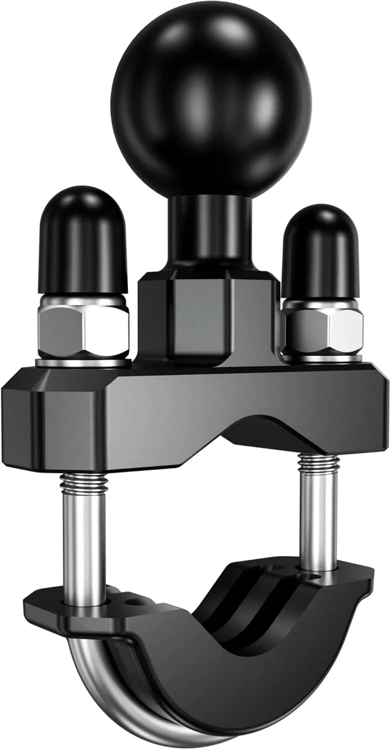 BRCOVAN 1'' Ball Handlebar U-Bolt Mount Base, Fit for Round Rails 0.5'' to 1.26'' in Diameter, Compatible with RAM Mounts B Size 1 inch Ball Double Socket Arm & Bike Motorcycle Phone Holder