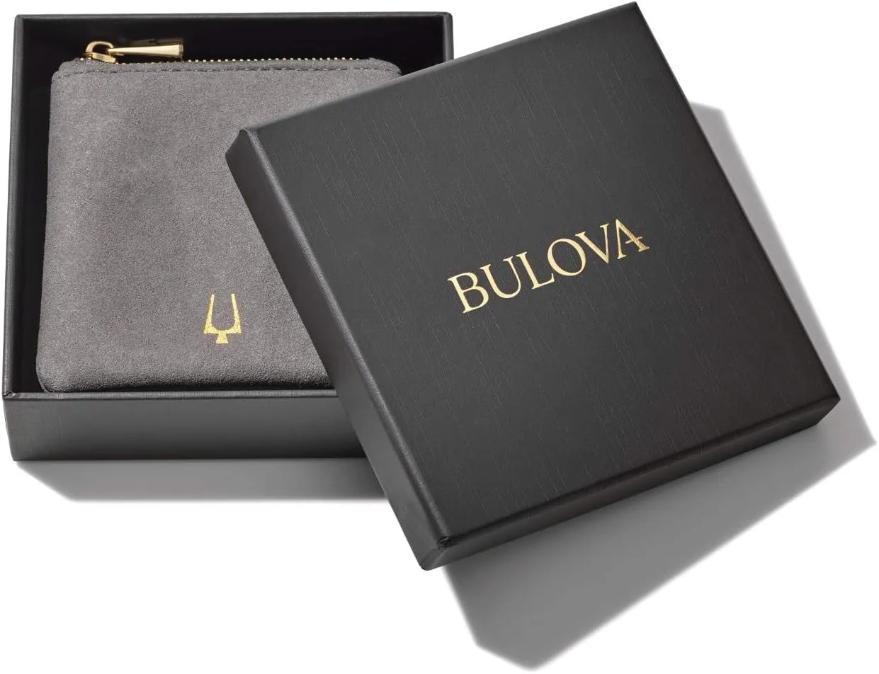 Bulova Men's Precisionist Stainless Steel Double-Chain Link with Knurled Texture ID Plaque Bracelet