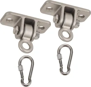 Butizone Heavy Duty Swing Hangers, 304 Stainless Steel for Wooden Sets, Swing Hooks Bracket Screws Bolts with Snap Hooks for Playground, Porch, Yoga, Swing Seat, Indoor Outdoor, Set of 2
