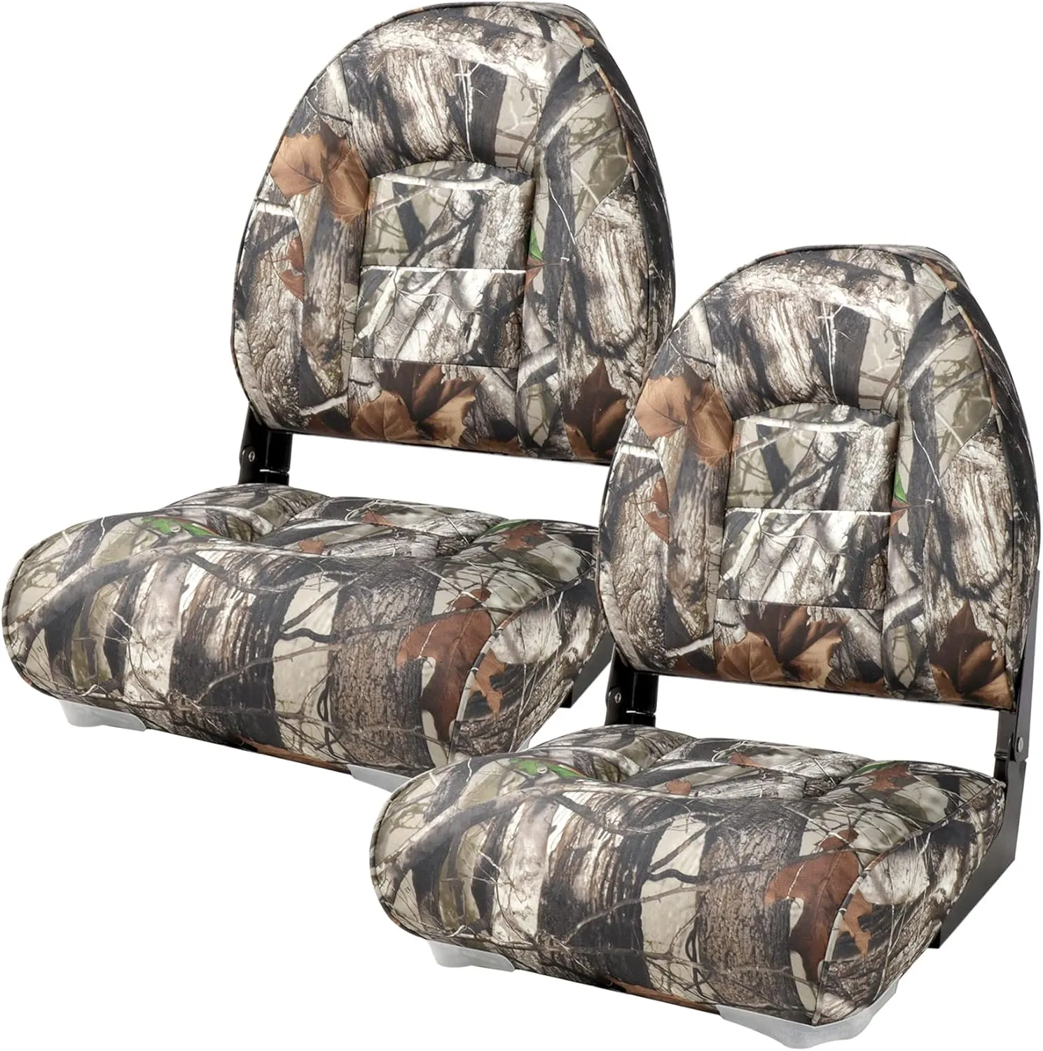 Camo Low Back/High Back Folding Boat Seat,Fishing Marine Seats with Stainless Steel Screws Included