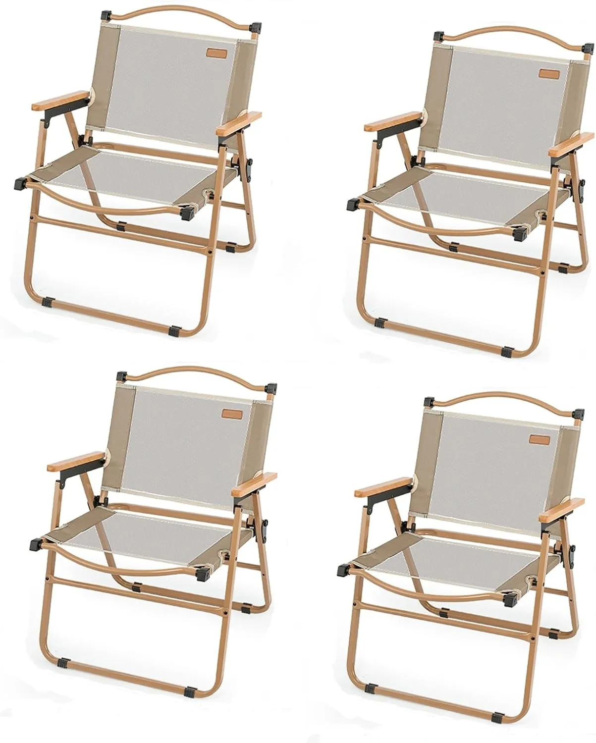 Camping Chair, Folding Chair 4-Piece Portable Mesh Breathable Backrest Chair Suitable for Outdoor Camping Sports Beach Outdoor