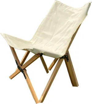 Camping Chair Outdoor Fishing Chairs Balcony Lounge Chair Portable Camping Beach Chair Outdoor Courtyard High Back Chair, 52*45*66.5cm, Natural
