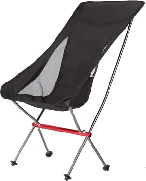 Camping Chair Outdoor Folding Chair Portable Backrest Stool Field Beach Moon Chair Ultralight Camping Aluminum Alloy Fishing Chair (Color : Black, Size : 48 * 99cm)