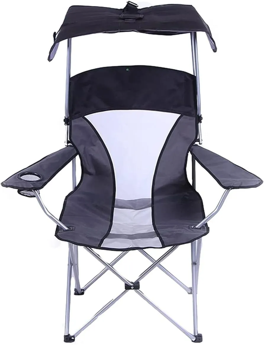 Camping Chair Portable Wild Fishing Chair Mesh Folding Mesh Canopy Shade Chair Sunshade Seat with Armrest for Sunbathing On The Beach Folding Chair (A One Size)