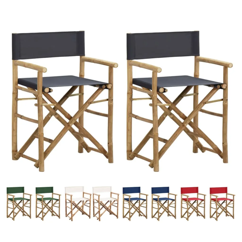 Camping Chairs Director's International coverage Fabric and Folding Outdoor Chair 2 Pcs Great price drop vidaXL Bamboo