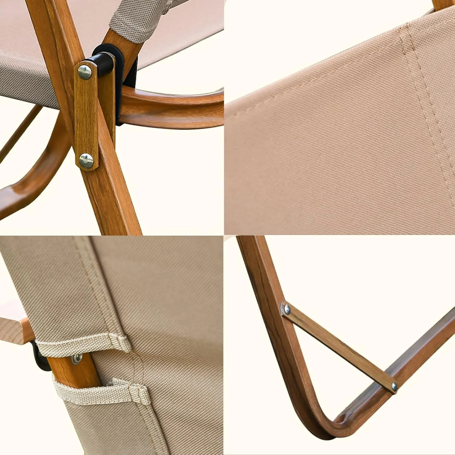Camping Chairs For Adults Folding Chairs Outdoor For Garden Picnic Hiking Indoor, Recliner Garden Chairs, Aluminium   Oxford Cloth   Beech Wood, For Outdoor Camp, Travel, Beach, Picnic, Hiking, 2 Piec
