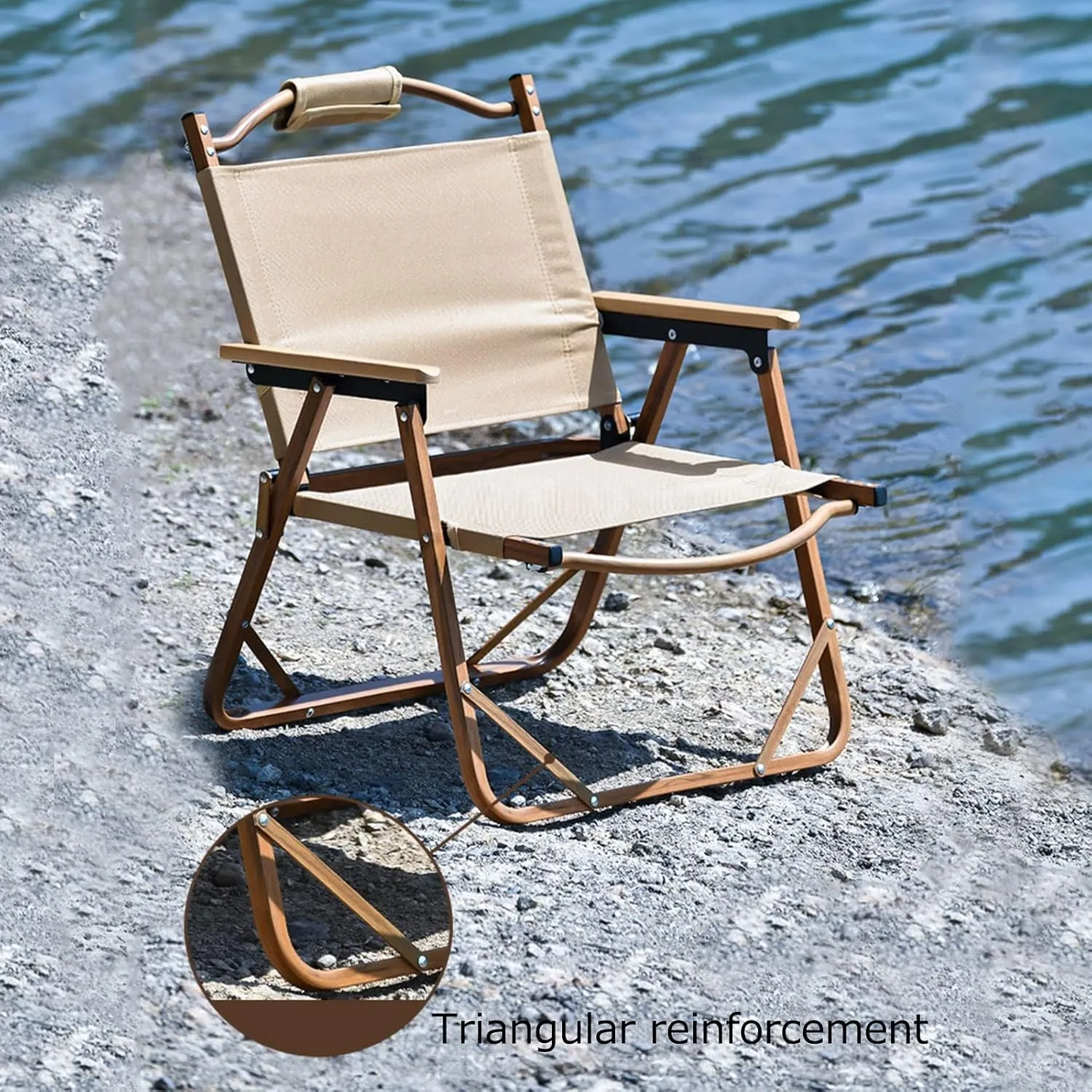 Camping Chairs For Adults Folding Chairs Outdoor For Garden Picnic Hiking Indoor, Recliner Garden Chairs, Aluminium   Oxford Cloth   Beech Wood, For Outdoor Camp, Travel, Beach, Picnic, Hiking, 2 Piec