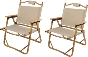 Camping Chairs For Adults Folding Chairs Outdoor For Garden Picnic Hiking Indoor, Recliner Garden Chairs, Aluminium   Oxford Cloth   Beech Wood, For Outdoor Camp, Travel, Beach, Picnic, Hiking, 2 Piec