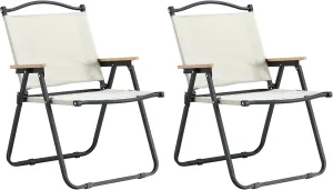 Camping Chairs,2-Piece Folding Outdoor Chair for Indoor,Outdoor Camping,Picnics,Beach,Backyard,BBQ,Party,Patio,Beige (2)