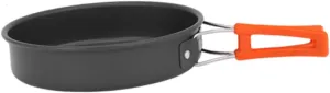Camping Frying Pan Round Cooking Pot Versatile Folding Handle Non-Stick Frying Pan Camping Skillet for Picnic Backpacking, M