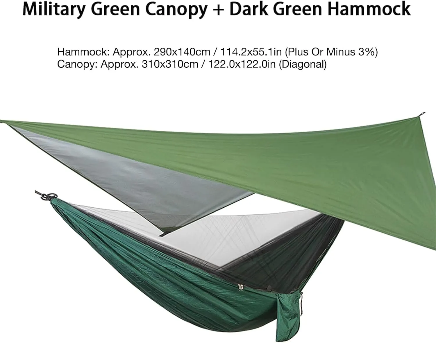 Camping Hammock, Nylon Fabric Polyester Durability Stability Camping Hammock, Strong Firm Portable Hammock Tent, for Traveling, Camping[Green]