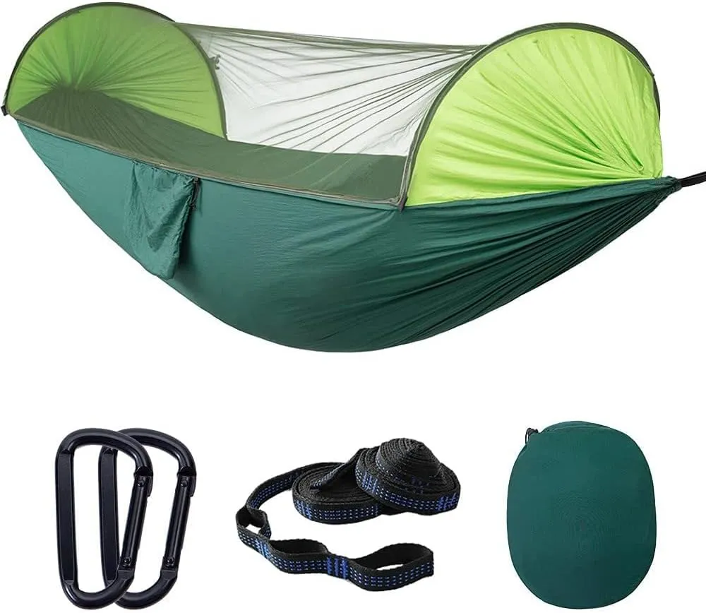 Camping Hammock with Mosquito Net - Portable Travel Hammock Bug Net - Camping Equipment - Hammock Tent for Outdoor Hiking Campin Backpacking Travel (Army Green)