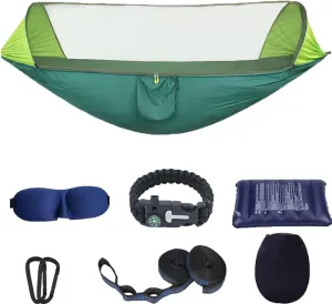Camping Hammock with Mosquito Net - Portable Travel Hammock Bug Net - Camping Equipment - Hammock Tent for Outdoor Hiking Campin Backpacking Travel (Army Green)