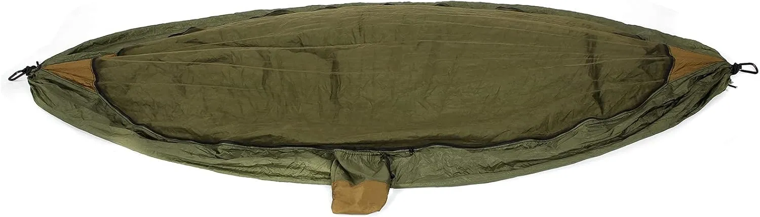 Camping Hammock with Mosquito Net,Single Hammock,Camping Hammock Lightweight, Nylon Camping Bed Net Swing 280x140cm (Military Green   Camel Color)