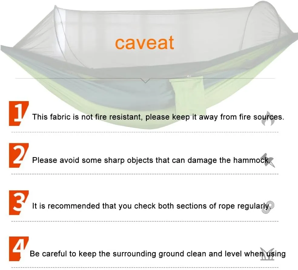 Camping Hammock,travel Hammock,Automatic Quick-open with Mosquito Net, Nylon Fabric, Suitable for Camping, Camping and Beach Scenarios.(Fruit green)