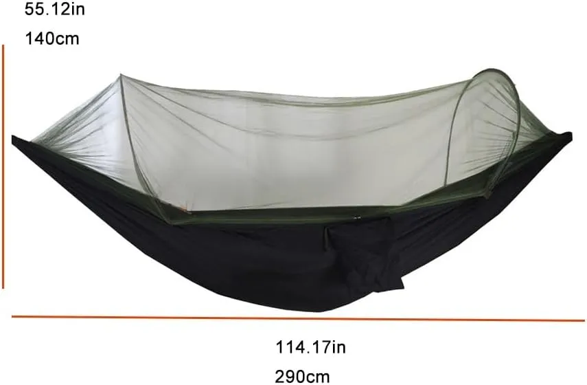 Camping Hammock,travel Hammock,Automatic Quick-open with Mosquito Net, Nylon Fabric, Suitable for Camping, Camping and Beach Scenarios.(Fruit green)