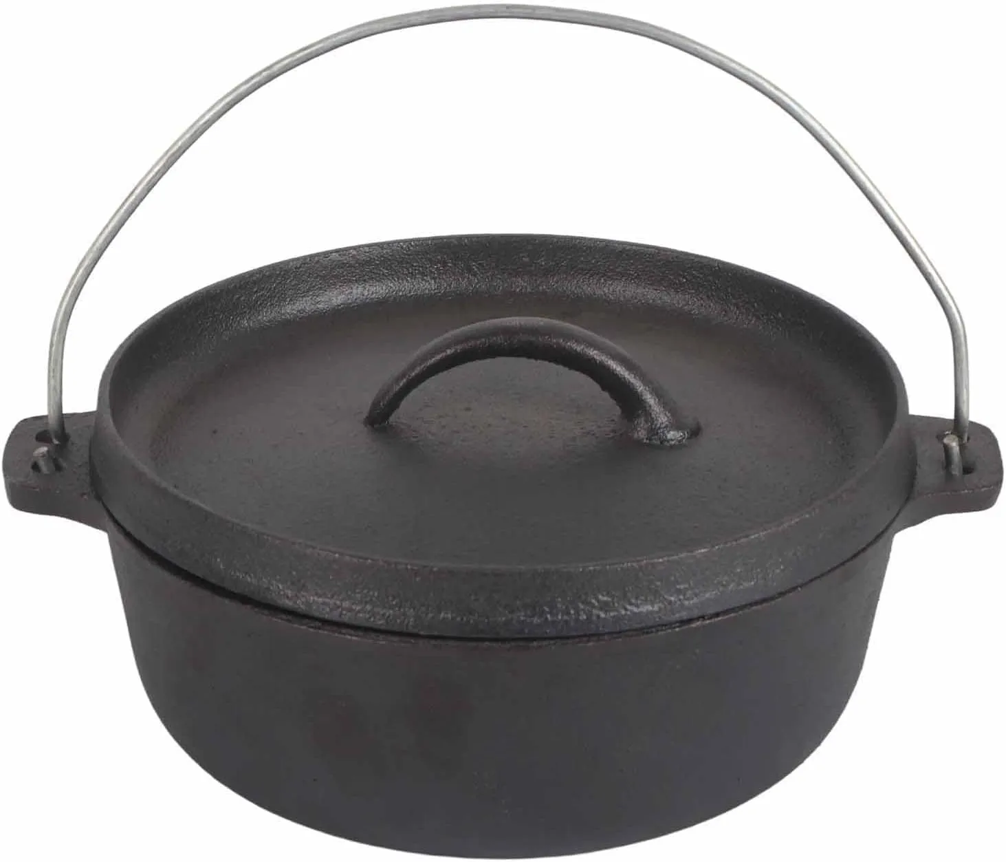 Camping Pot, Cast Iron Heating Evenly Non Stick Outdoor Cooking Pot with Lid, Multipurpose Camping Cook Pot, for Picnic, Hiking, BBQ