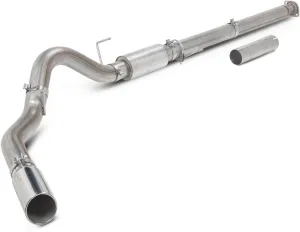 C&L 4-Inch Single Exhaust System with Polished Tip; Side Exit Compatible For 15-20 3.5L EcoBoost F-150, Excluding Raptor & 19-20 Limited