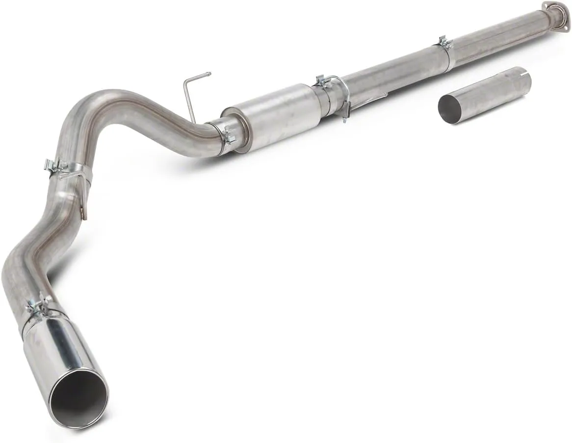 C&L 4-Inch Single Exhaust System with Polished Tip; Side Exit Compatible For 15-20 3.5L EcoBoost F-150, Excluding Raptor & 19-20 Limited