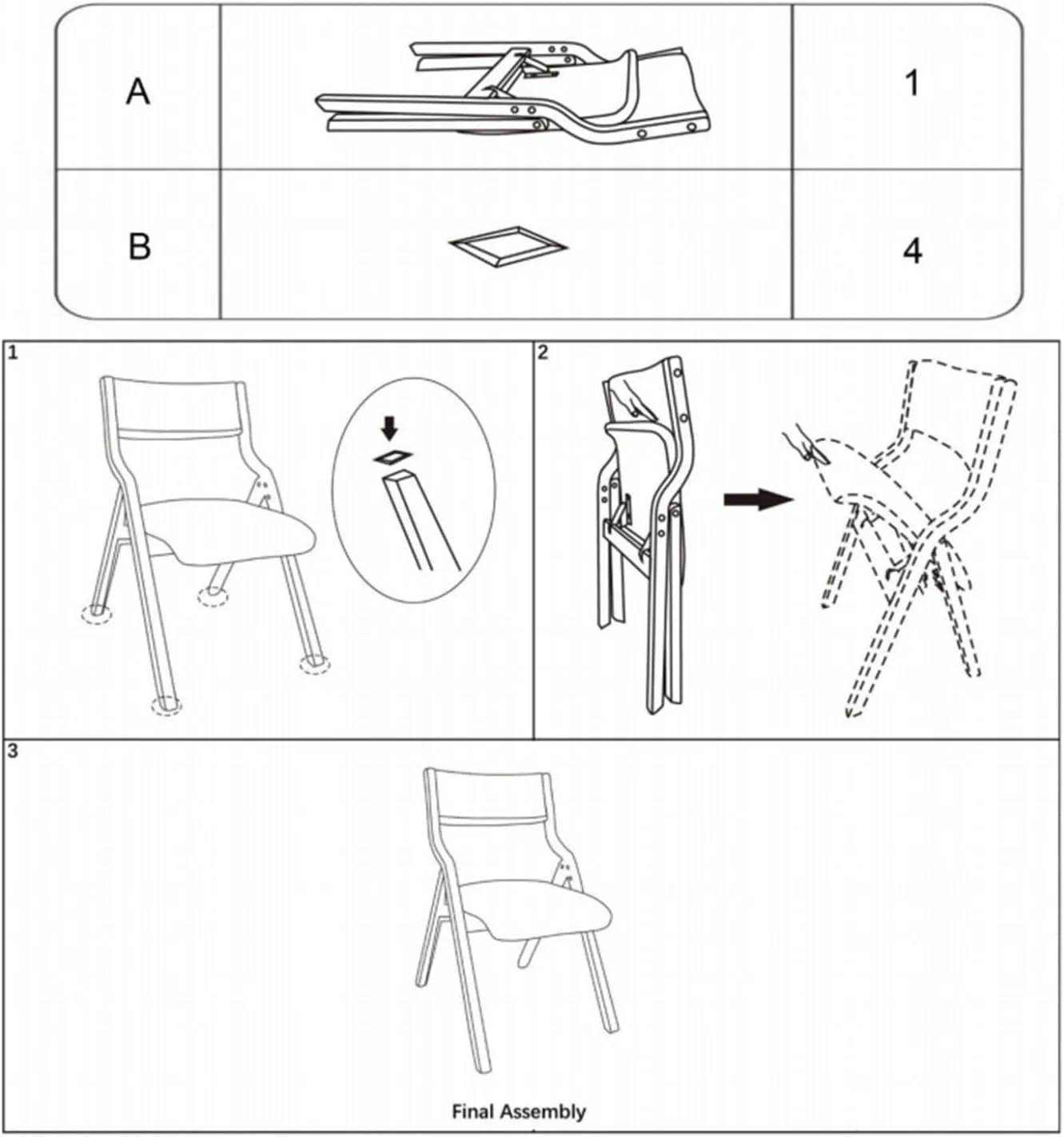 CangLong Padded Foldable Chairs Set of 2 with Solid Wood Frame, Stackable and Assembled Fabric Chair for Guests Kitchen Office Wedding and Party, Teak Grey