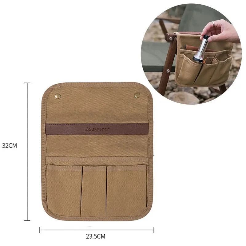 Canvas Camping Chair Armrest Storage Bag