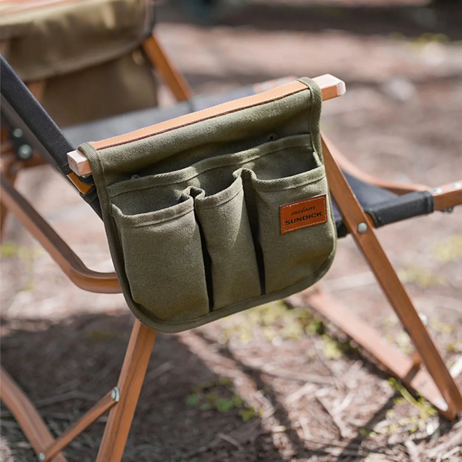 Canvas Camping Chair Armrest Storage Bag