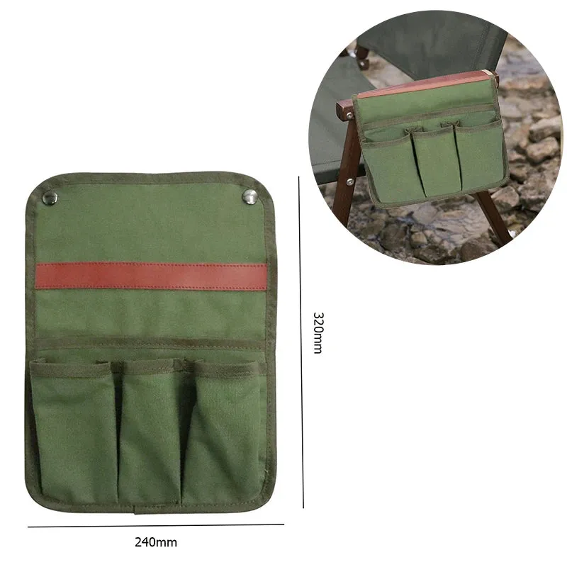 Canvas Camping Chair Armrest Storage Bag