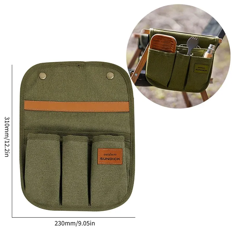 Canvas Camping Chair Armrest Storage Bag