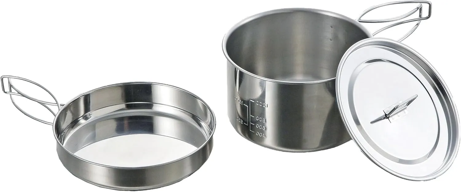 Captain Stag M-5511M-5511 Barbecue Pot, Stainless Steel Ramen Cooker, 6.6 gal (2 L)
