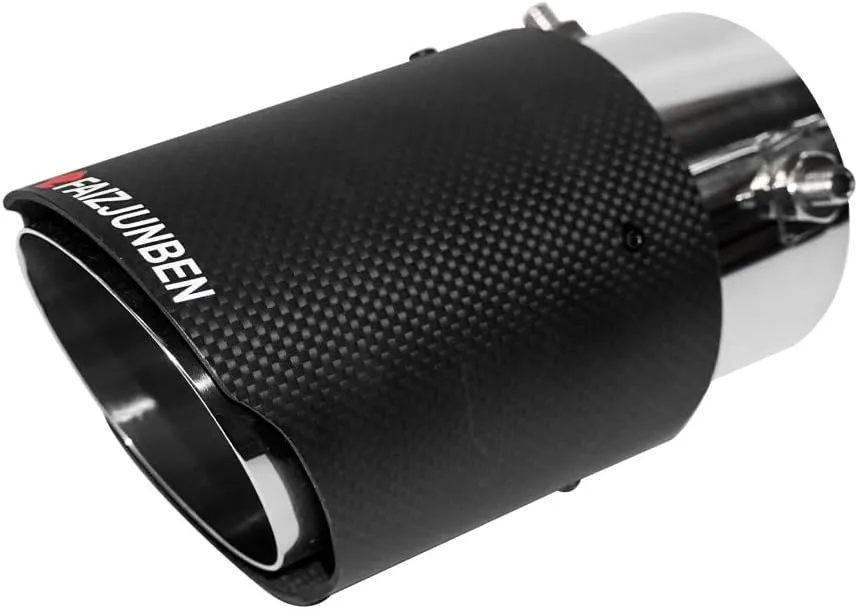 carbon fiber exhaust tip inlet 2.8" outlet 3.5" length 6.5", frosted carbon fiber exhaust tip - bolt-on, for 1.8"-2.8" OD car exhaust pipe