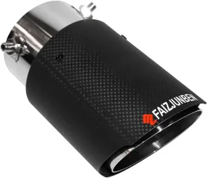 carbon fiber exhaust tip inlet 2.8" outlet 3.5" length 6.5", frosted carbon fiber exhaust tip - bolt-on, for 1.8"-2.8" OD car exhaust pipe