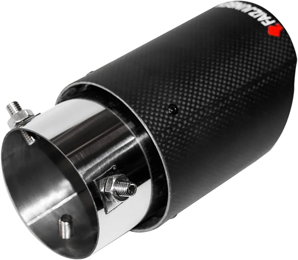 carbon fiber exhaust tip inlet 2.8" outlet 3.5" length 6.5", frosted carbon fiber exhaust tip - bolt-on, for 1.8"-2.8" OD car exhaust pipe