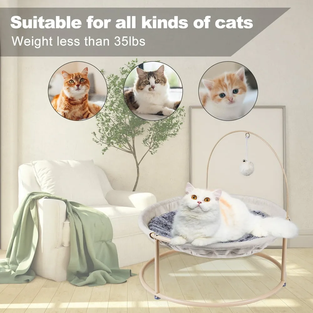 Cat Hammock, Detachable Pet Hammock Bed, Hanging Elevated Cat Nest, Pet Bed Suitable for Indoor Outdoor, Off-White