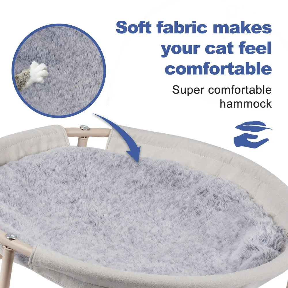 Cat Hammock, Detachable Pet Hammock Bed, Hanging Elevated Cat Nest, Pet Bed Suitable for Indoor Outdoor, Off-White