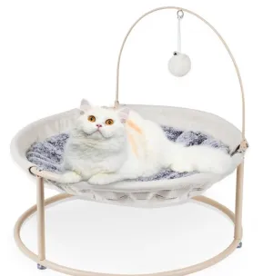 Cat Hammock, Detachable Pet Hammock Bed, Hanging Elevated Cat Nest, Pet Bed Suitable for Indoor Outdoor, Off-White