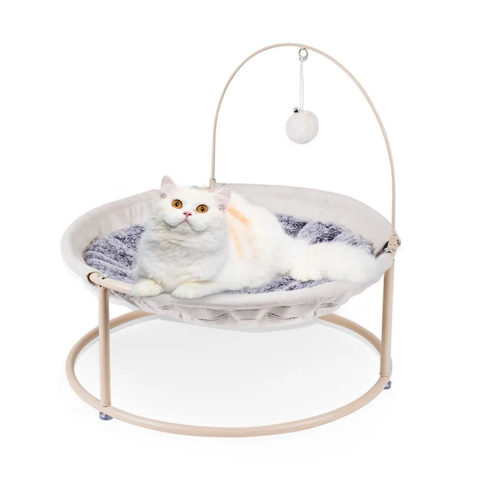 Cat Hammock, Detachable Pet Hammock Bed, Hanging Elevated Cat Nest, Pet Bed Suitable for Indoor Outdoor, Off-White