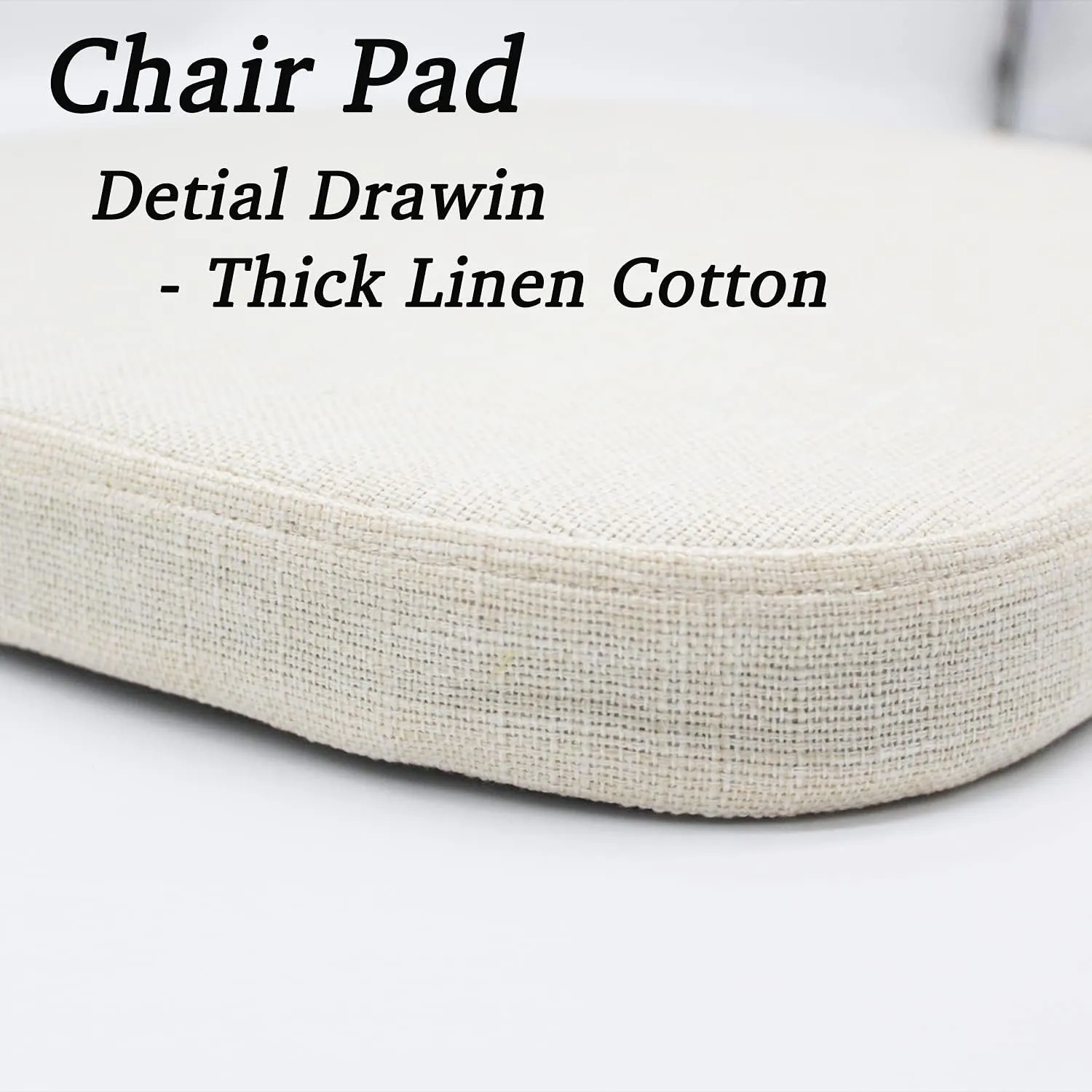 Chair Cushion with Ties for Dining Chairs - Memory Foam Non Slip Kitchen Chair Pad and Dining Seat Cushion with Machine Washable Cover Set of 4 [16.5 x 16.2 Inches] (Light Beige, 4)