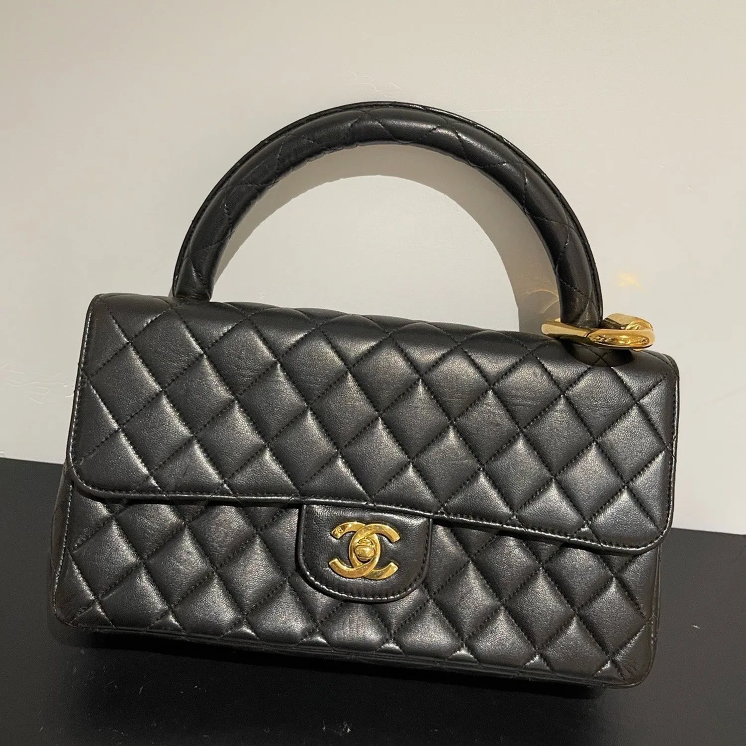 Chanel *Ultra Rare* Vintage Kelly Set Daughter and Mother In Black GHW