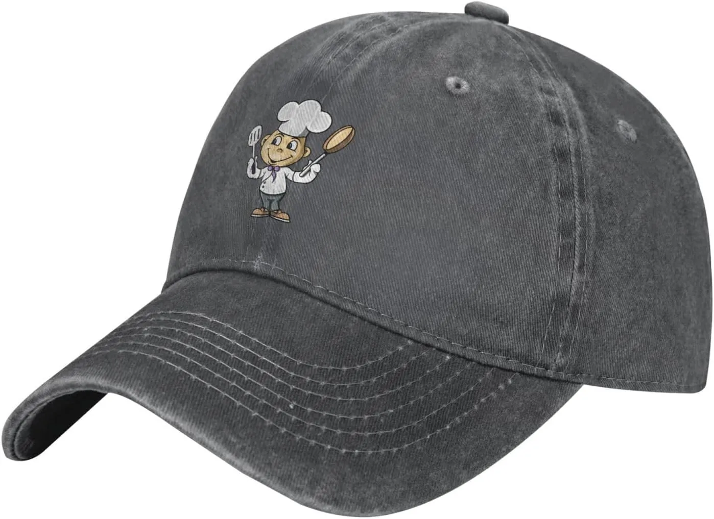 Chef with Spatula and Frying Pan Baseball Cap for Men Women Hats Adjustable Vintage Cowboy Hat Dad Hats