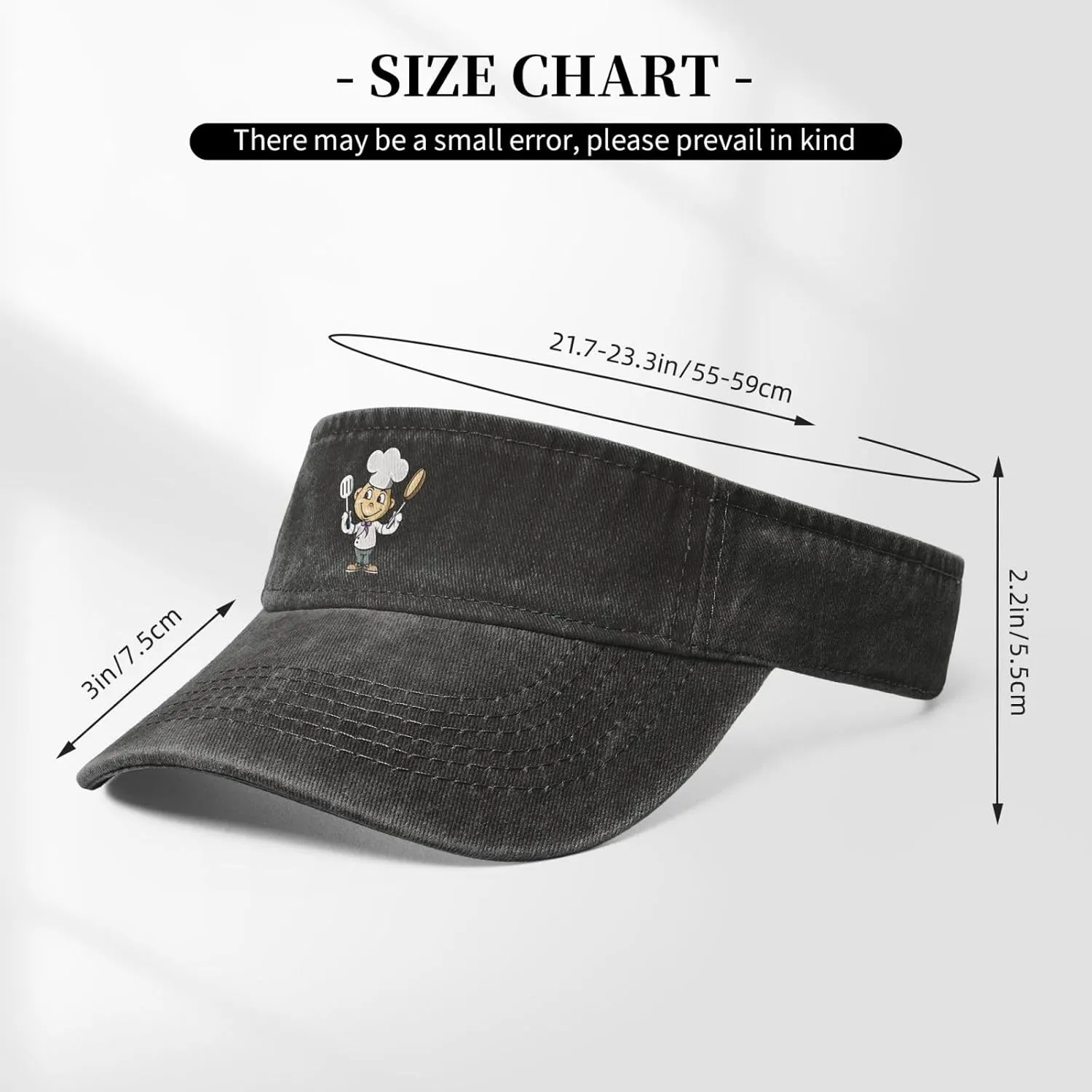 Chef with Spatula and Frying Pan Sun Visor Hats for Women Men Sun Hat Cotton Golf Hat Vintage Baseball Cap