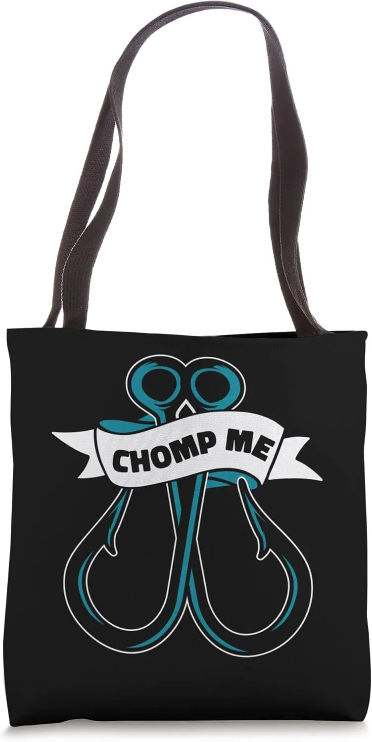Chomp Me Deep Sea Boat Ice Fisherman Fly Fishing Tote Bag